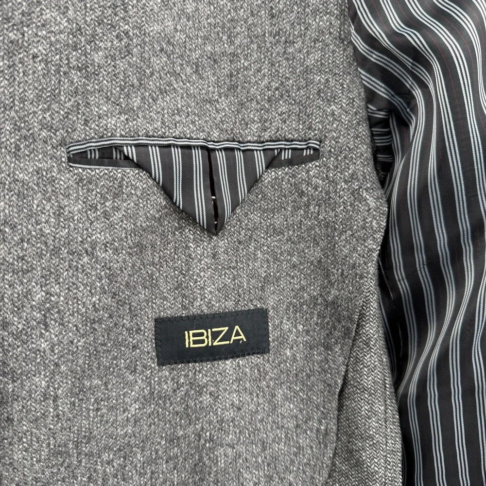 IBIZA Mens 46L Wool Cashmere‎ Blend Blazer Jacket Gray